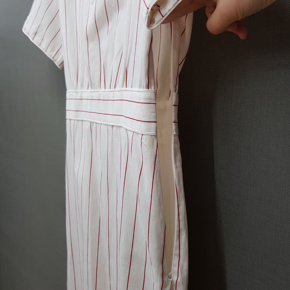 막스마라 스트라이프 반팔 카라 원피스 38사이즈 (택달린새제품) 상품이미지3