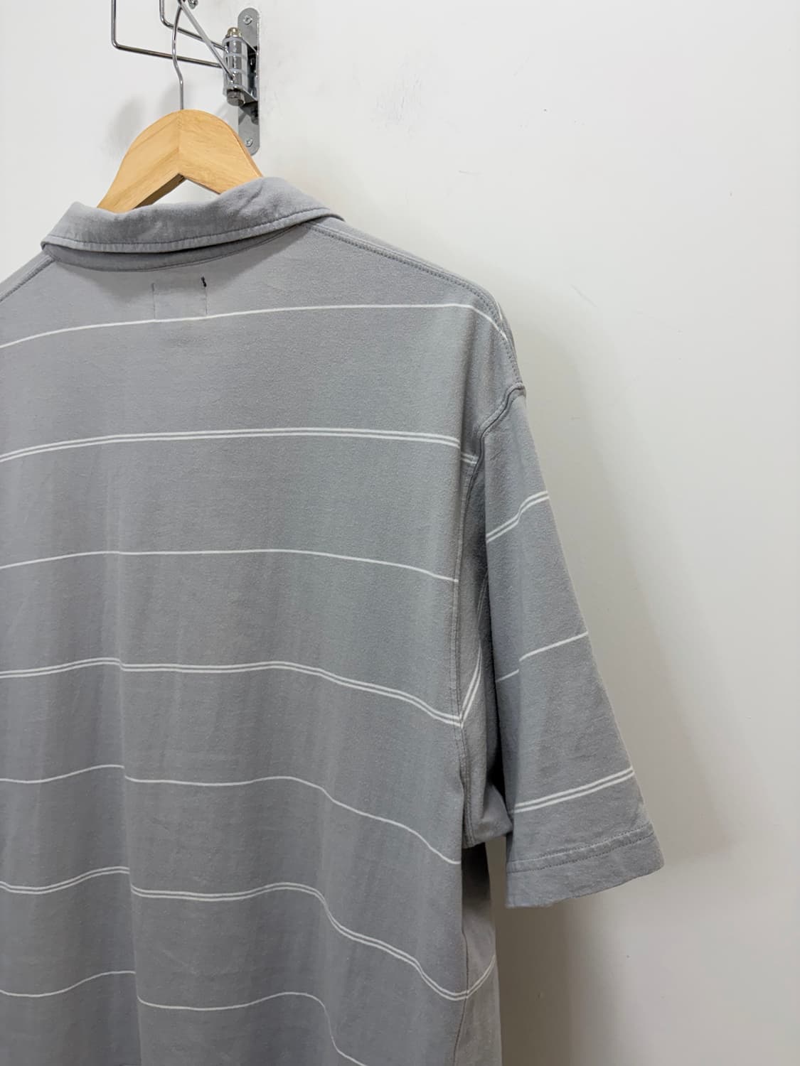  00s Stussy Authentic 스트라이프 그레이 반팔 티셔츠 상품이미지8