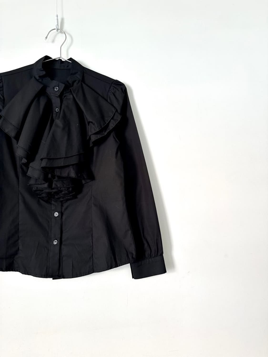 Neck frill shirt / black 상품이미지3