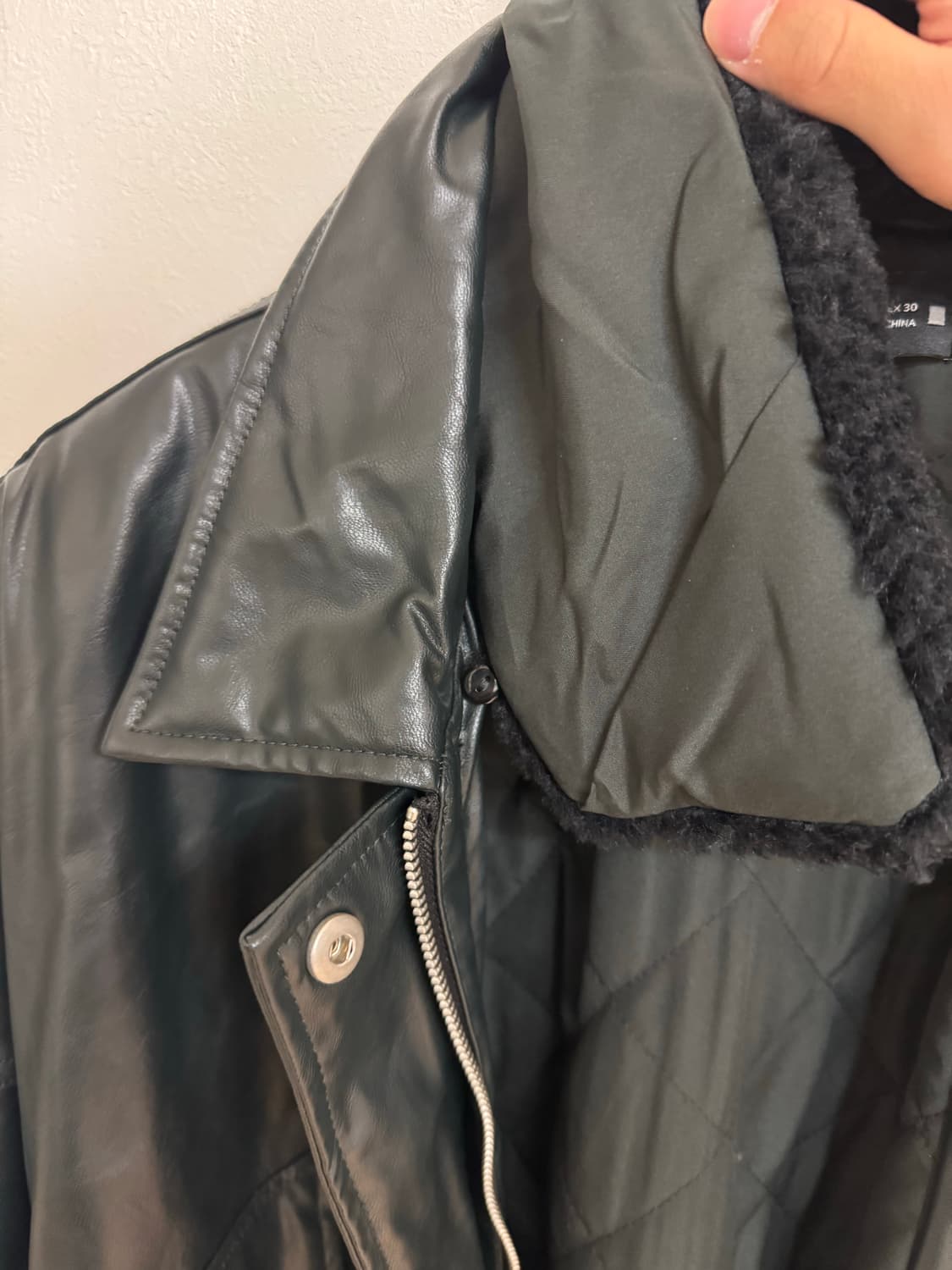 Zara 2way 누빔 레더 자켓 상품이미지5