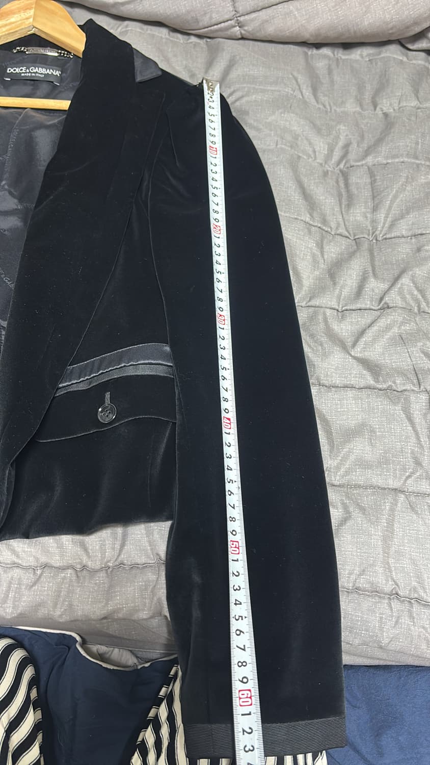 급처 돌체앤가바나 블랙 사틴 벨벳 블레이저 46사이즈 상품이미지8
