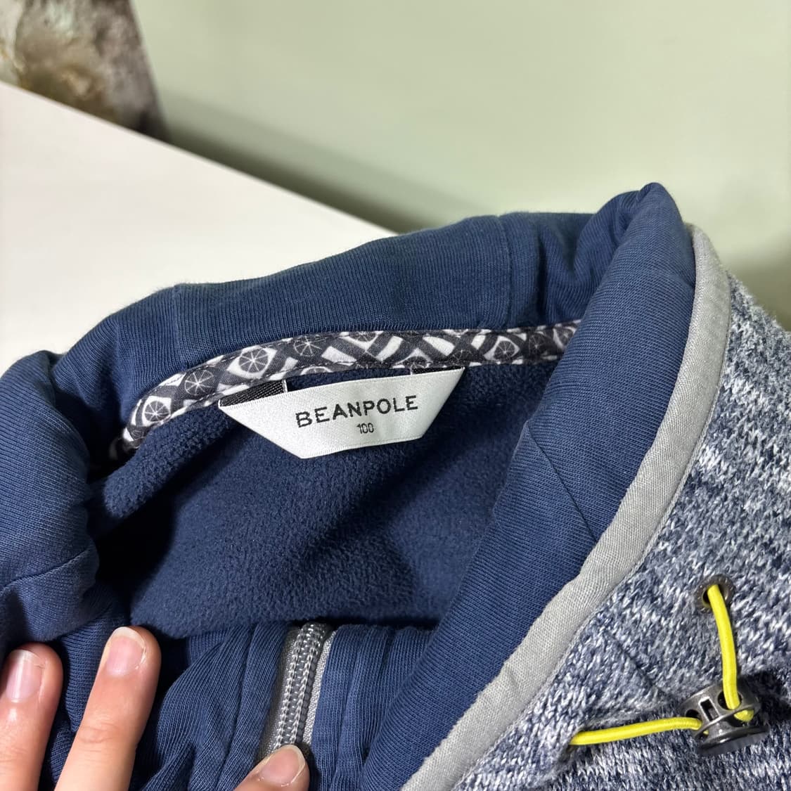 100 빈폴 블루그레이 플리스 후드집업 상품이미지5