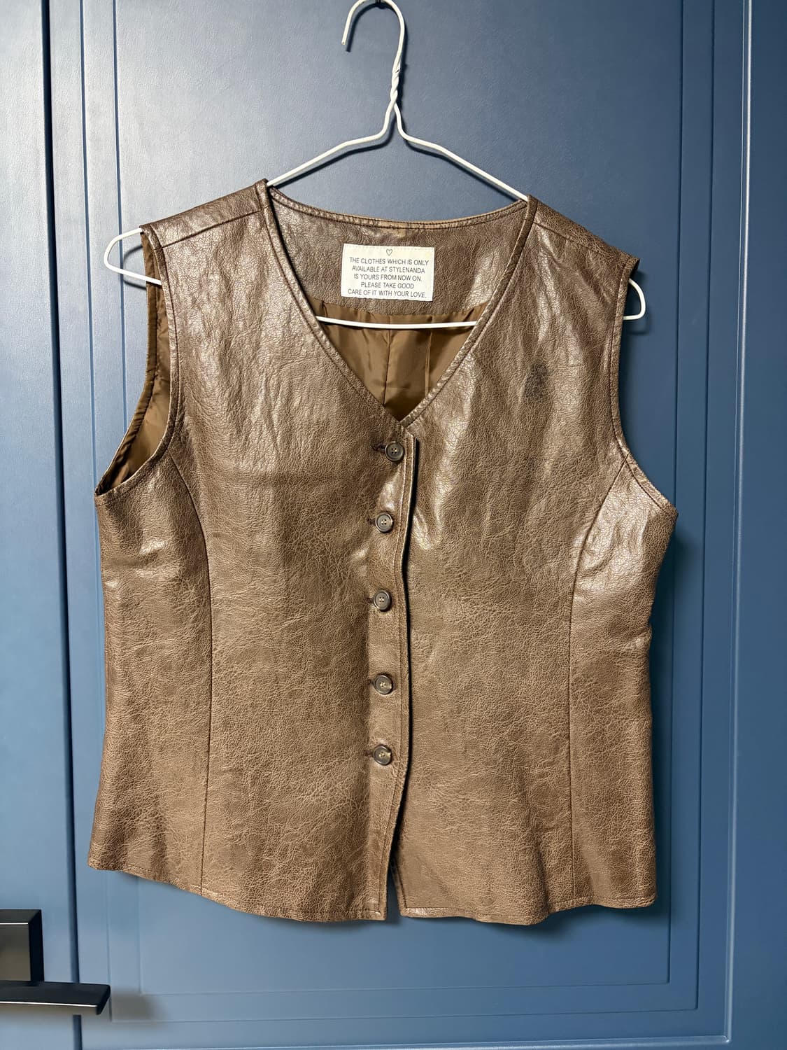 스타일난다 브라운 레더 베스트 상품이미지1