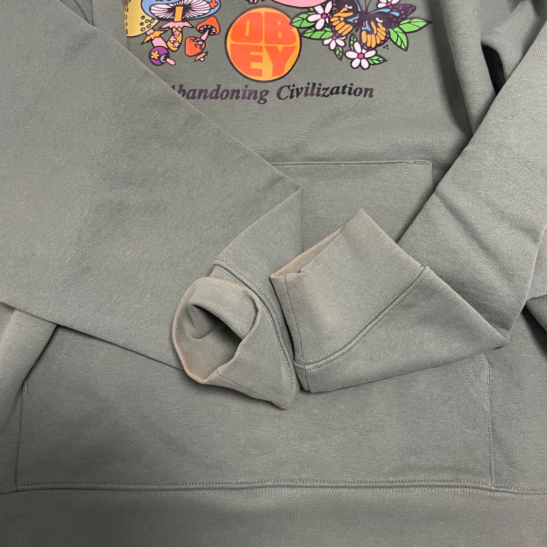 오베이 Obey 그린 컬러 센터 로고 후드티 S 상품이미지5