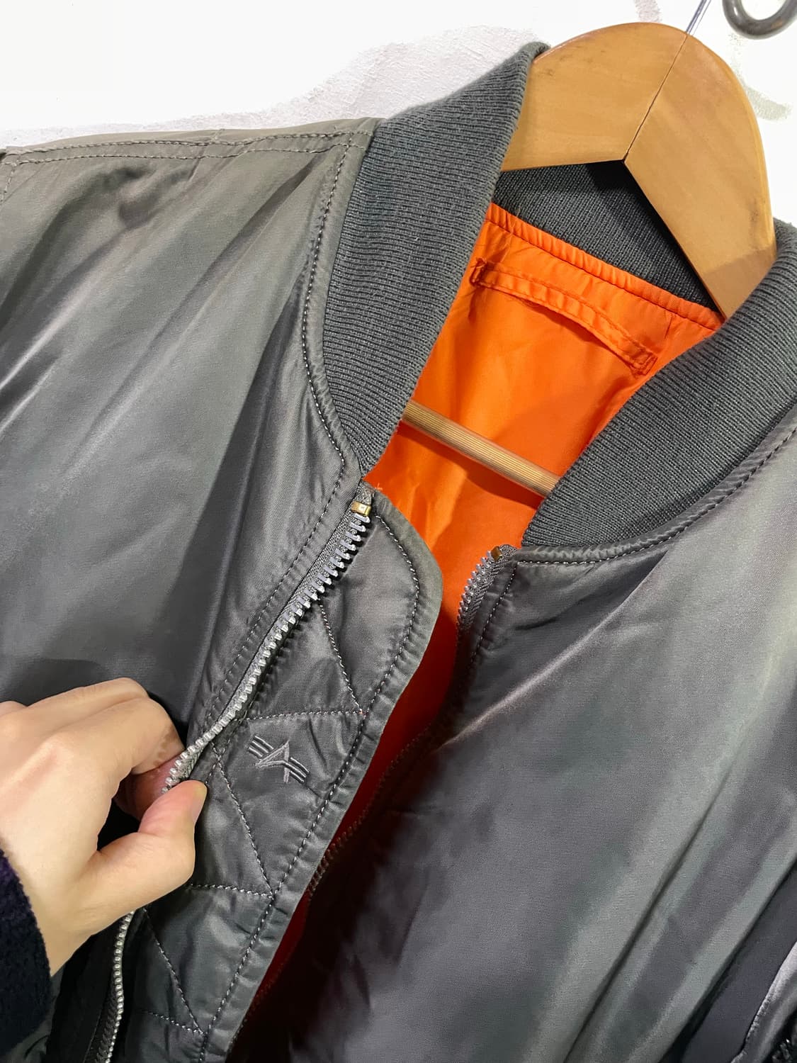 알파인더스트리 MA-1 블루종 봄버 자켓 빈티지그레이 희귀색상 상품이미지4