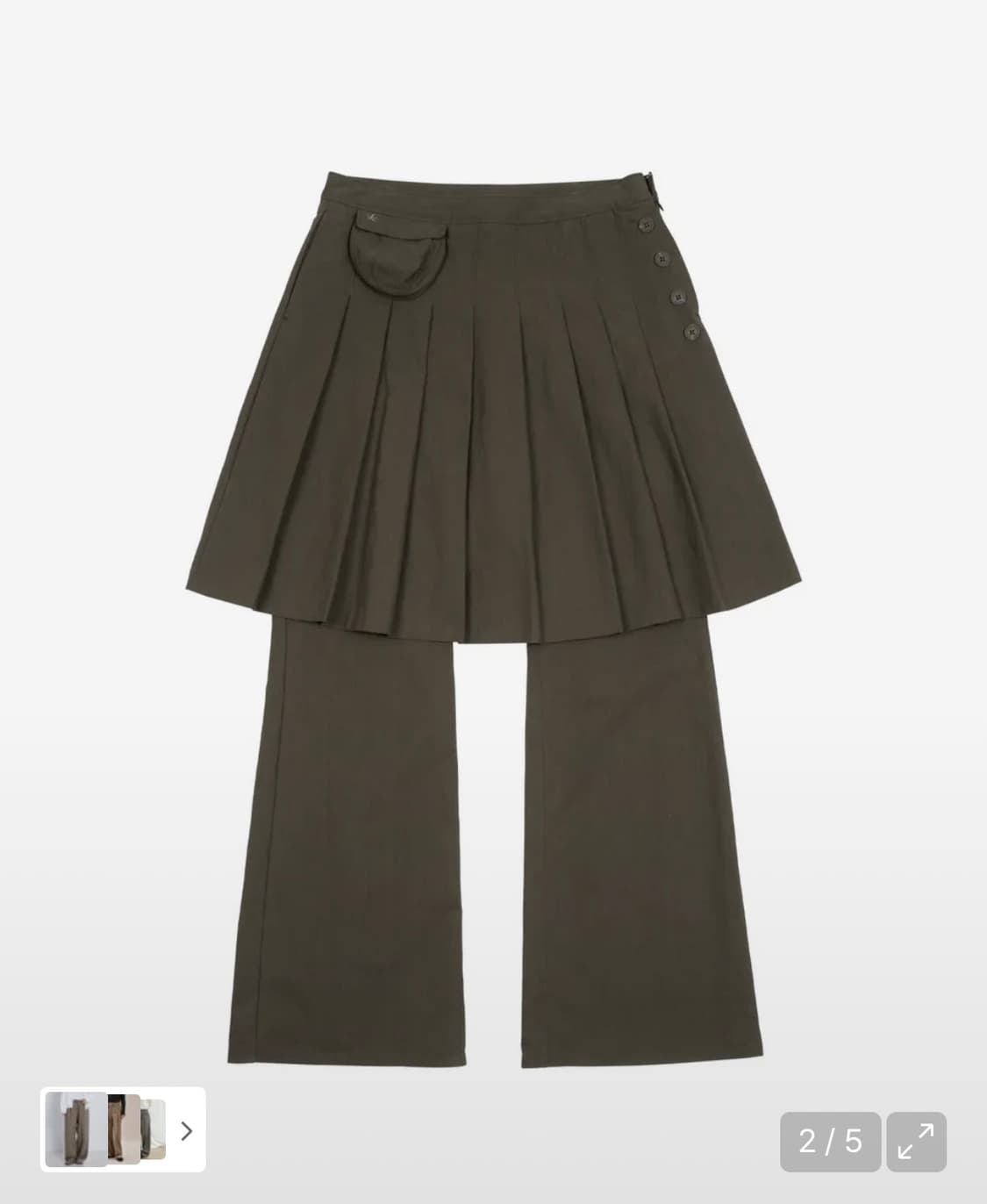 더콜디스트모먼트 스커트레이어드팬츠 브라운 상품이미지2