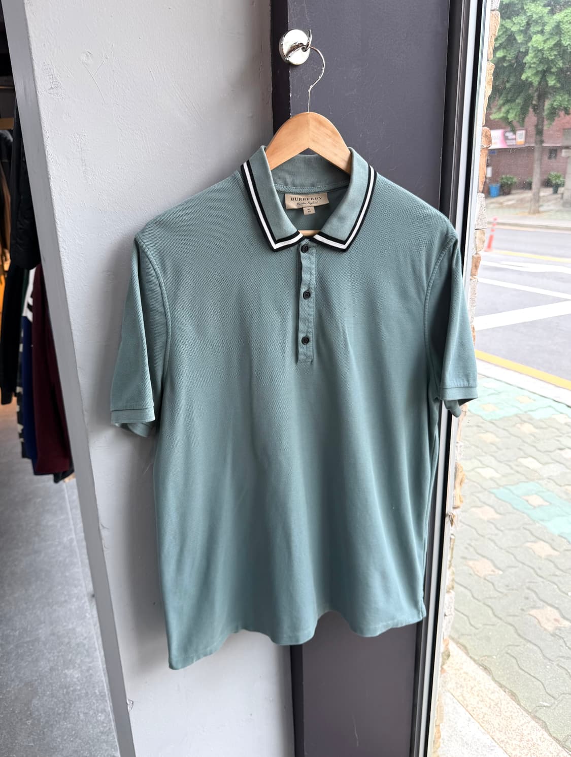 XL/ 버버리 신형 카라라이닝 클래식 반팔 상품이미지2