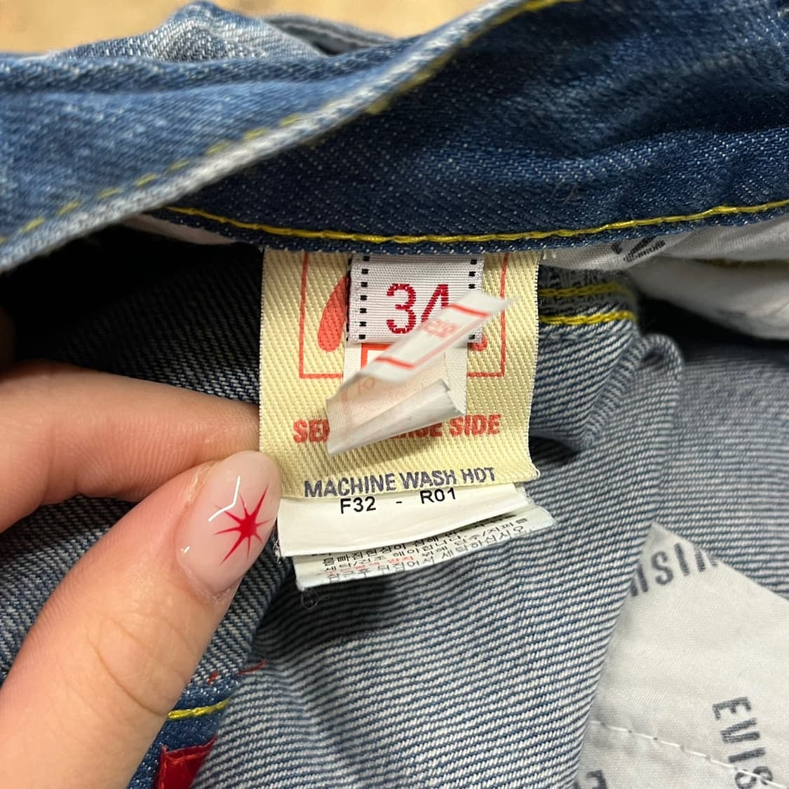 [정품/34] Evisu 에비수 빅로고 데님 버뮤다 팬츠 b16 상품이미지5