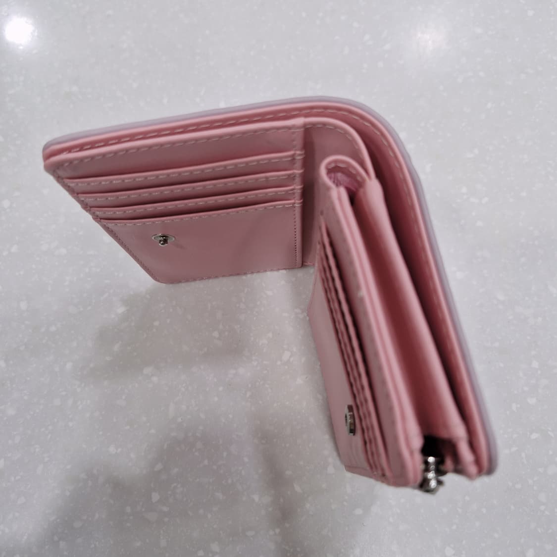 니코앤드 가죽 반지갑 리본 디테일 연보라 핑크 퍼플 상품이미지4