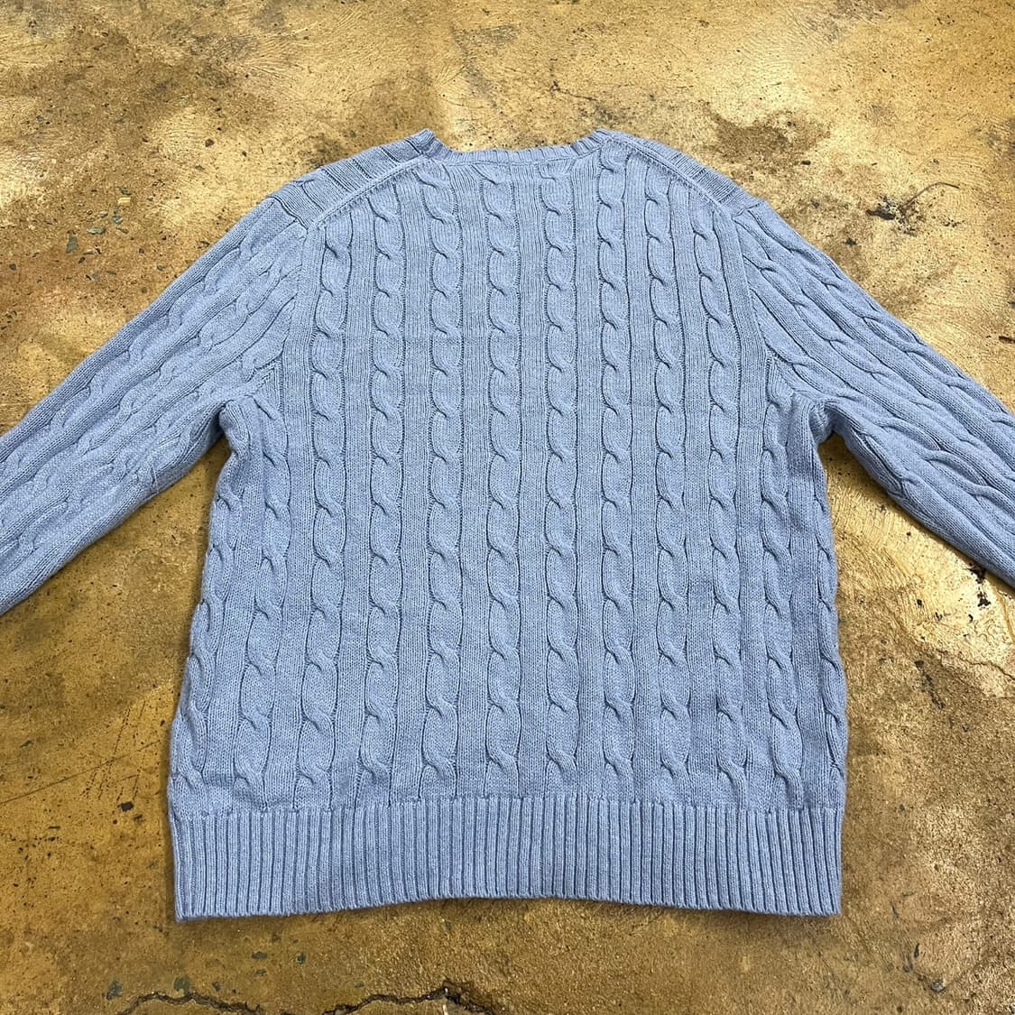 폴로 랄프로렌 하늘 파스텔 블루 꽈배기 니트  상품이미지4