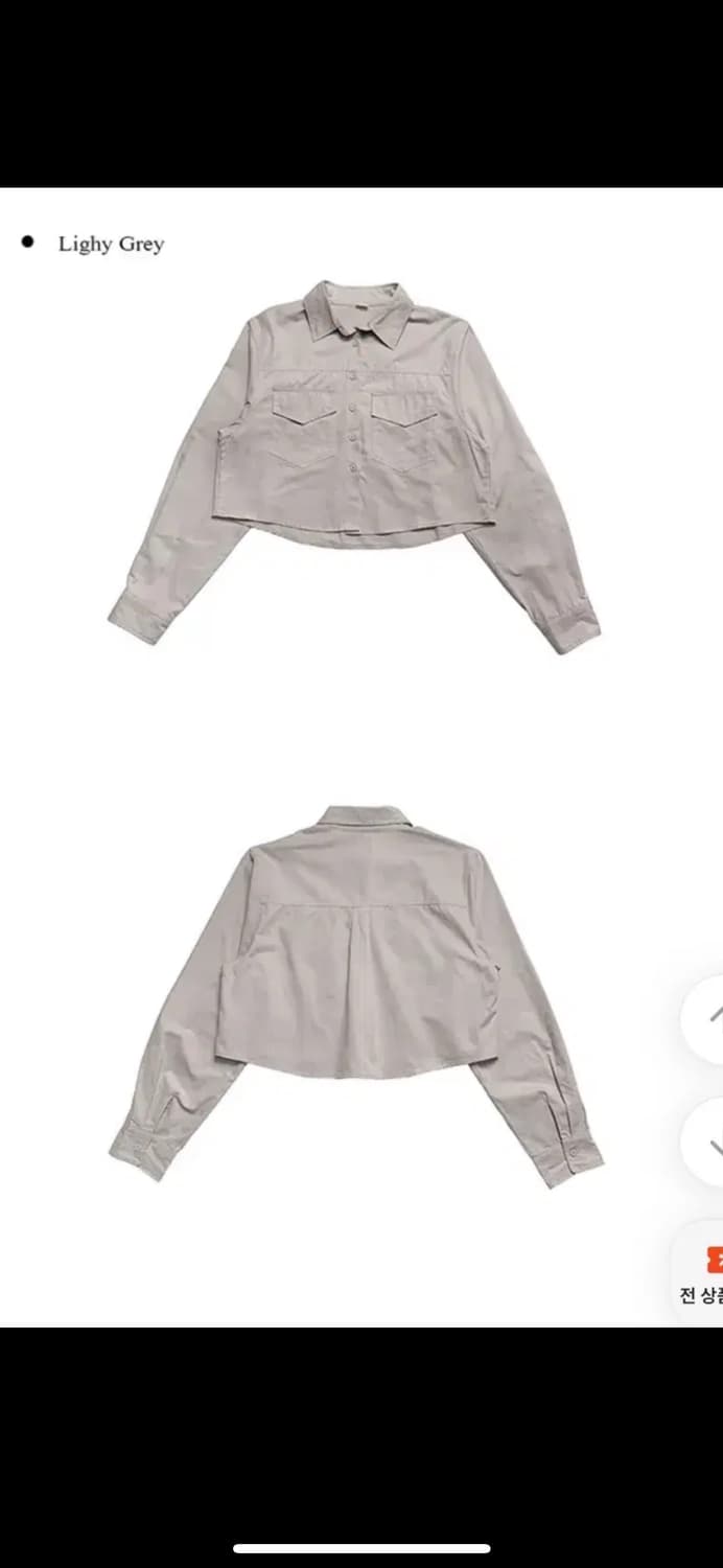 애니원모어 카즈 포켓 크롭 셔츠 연그레이 상품이미지5