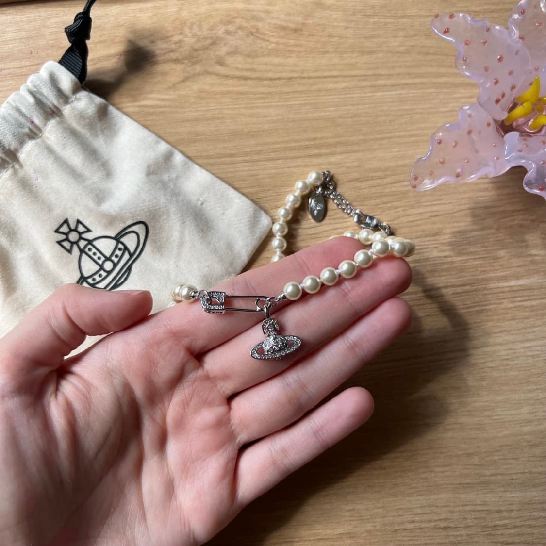 비비안웨스트우드 아카이브 세이프티핀 바스 릴리프 orb 초커 목걸이 상품이미지2