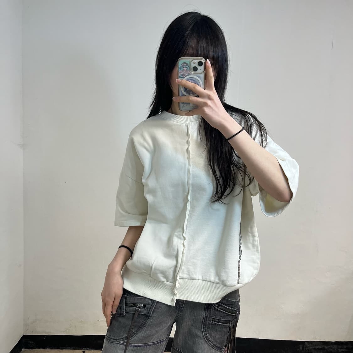 Andersson Bell white overlock t-shirt 상품이미지1