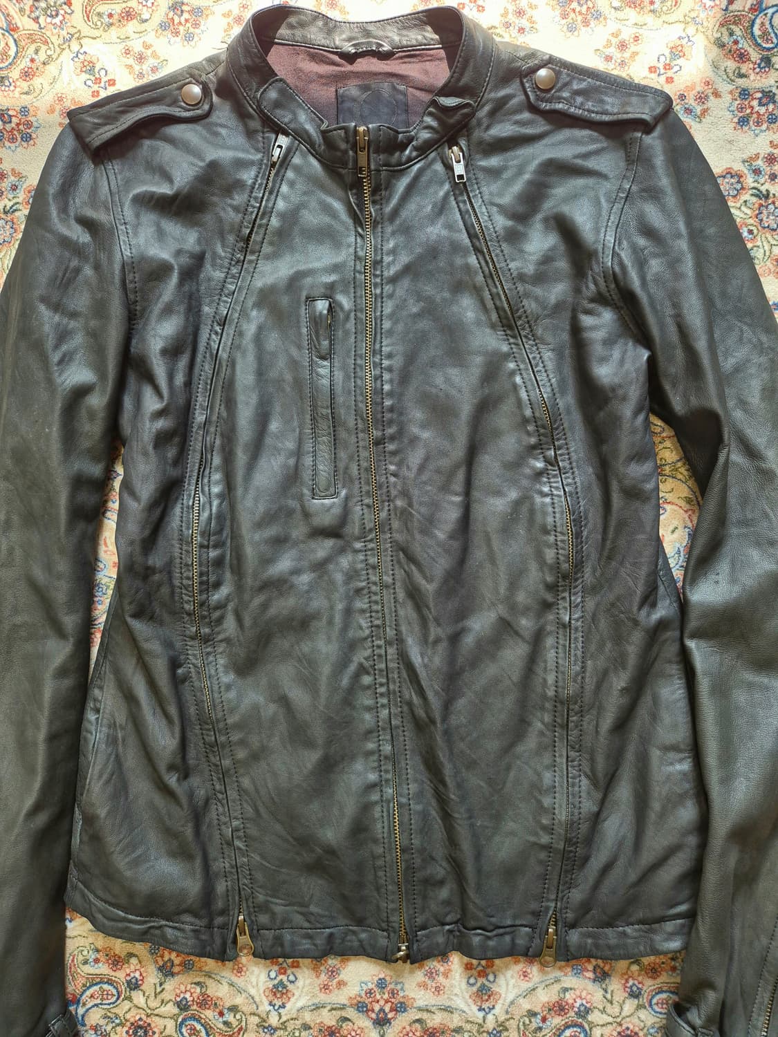 Domenico+savio 양 가죽 라이더 재킷 상품이미지2