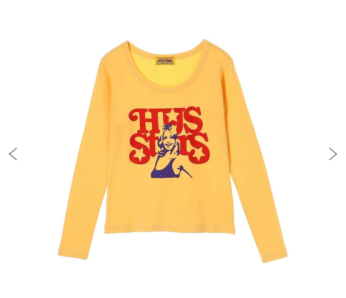 히스테릭 글래머 HYS STARS 치비 티셔츠 옐로우 상품이미지1