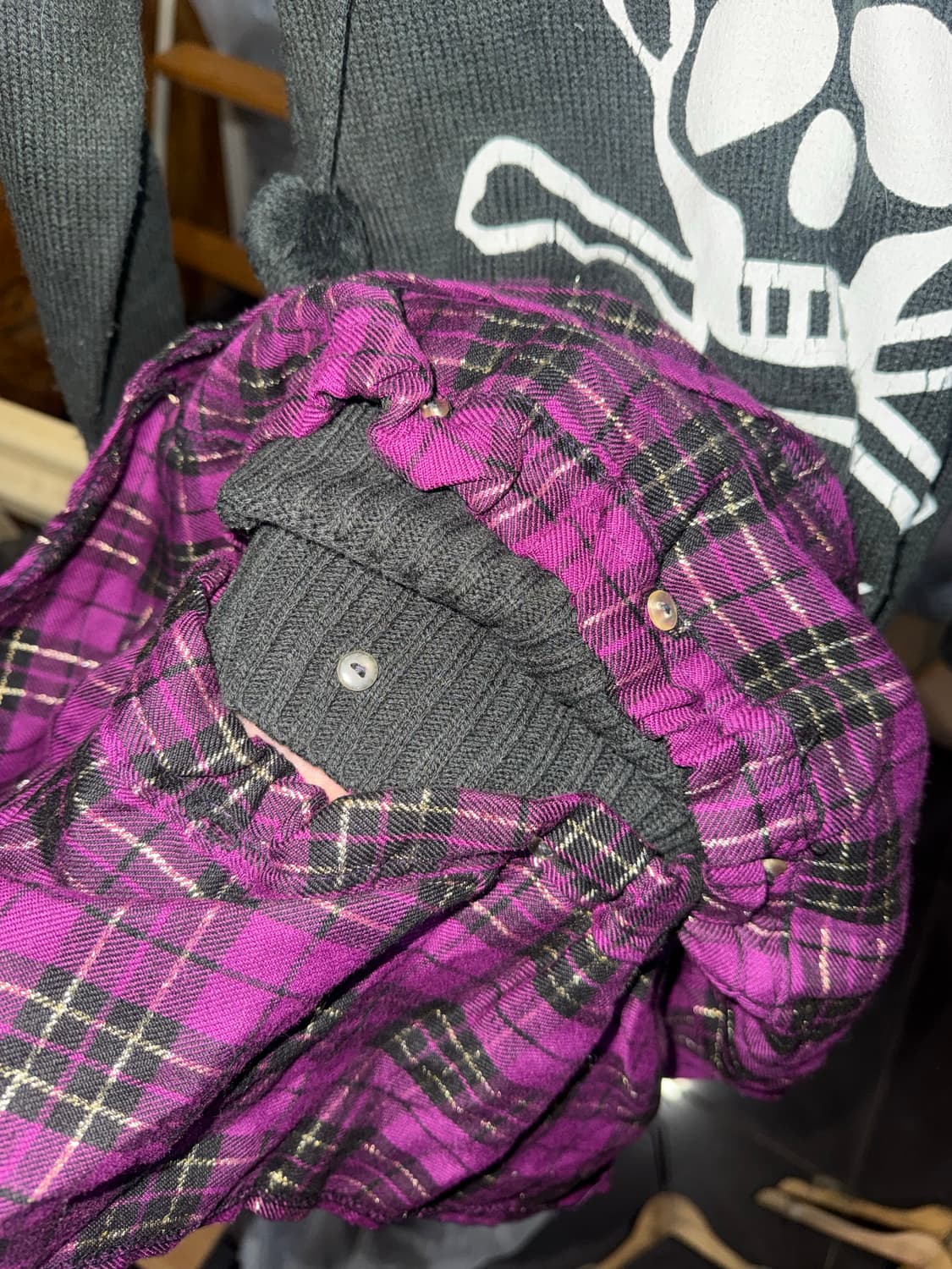 Y2K 펑크 해골 고양이귀 니트 상품이미지3