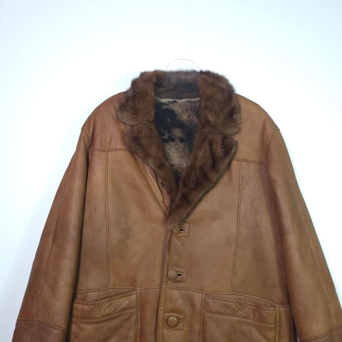 FUR 스페인 리얼양가죽 빈티지 무스탕 코트 2XL 상품이미지3