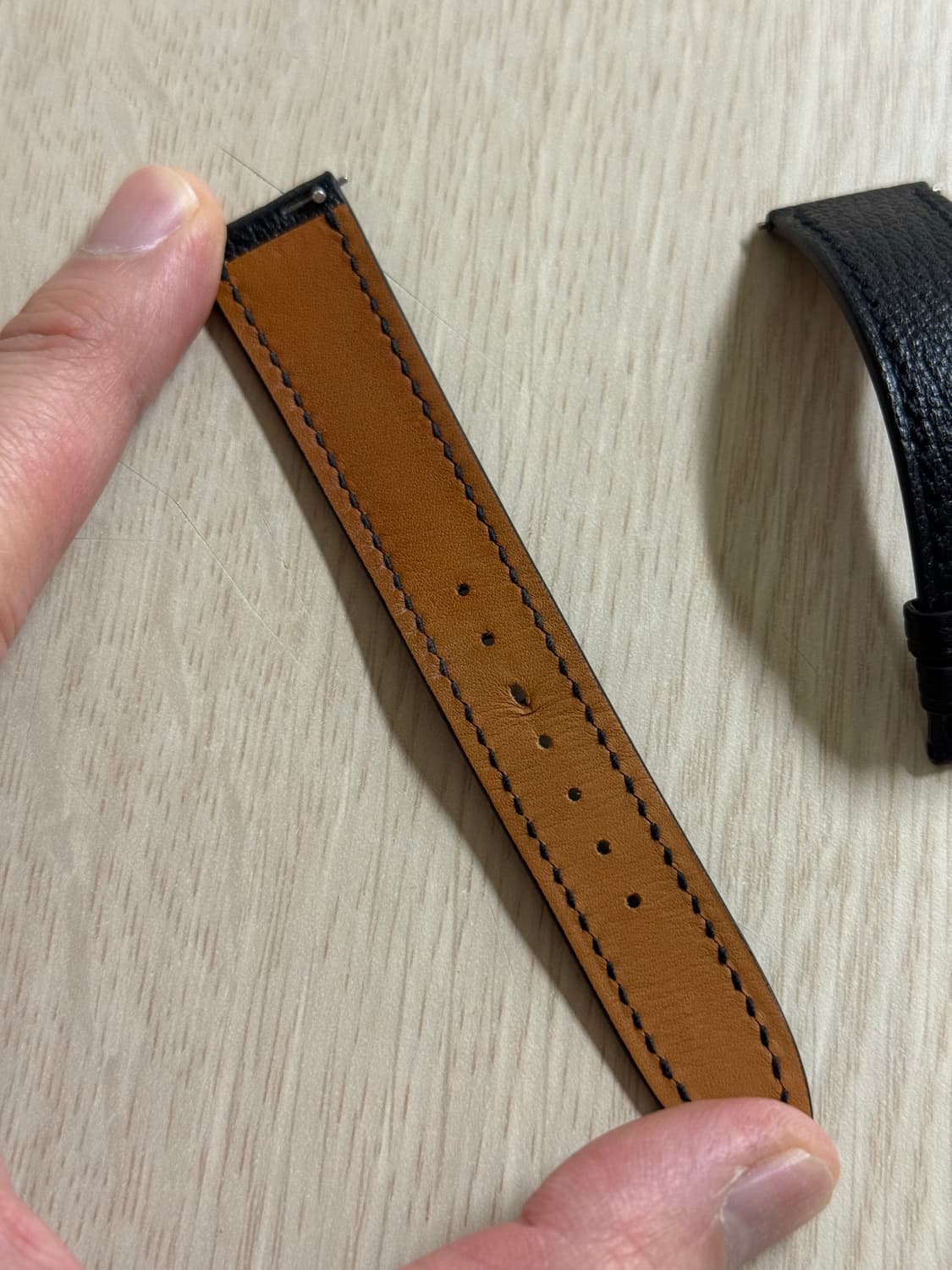 [크레마레인] 시계 스트랩 염소가죽(크리스페 블랙) 18mm 상품이미지4