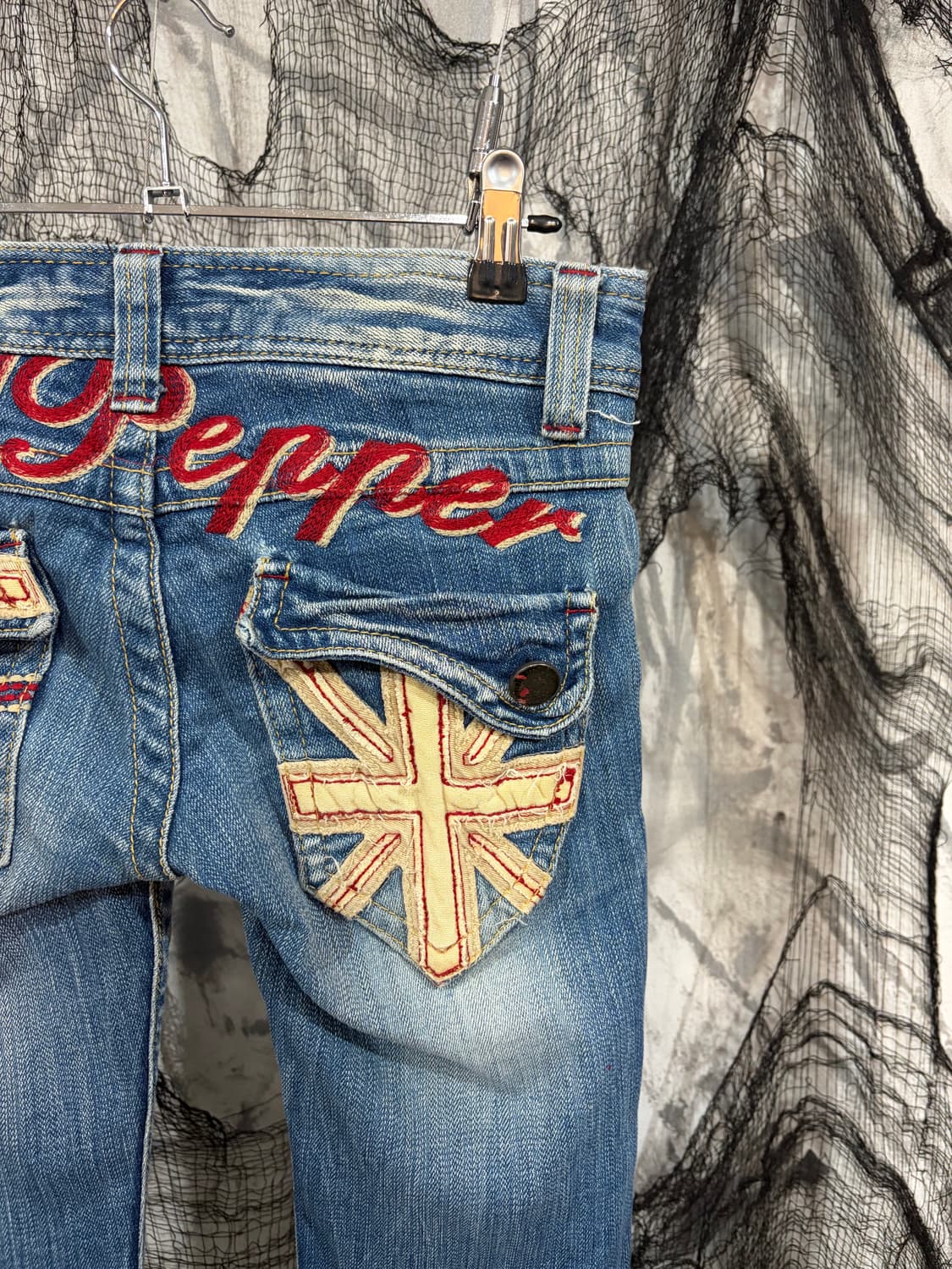 Y2K Red peper embroidery low-rise pants 상품이미지6