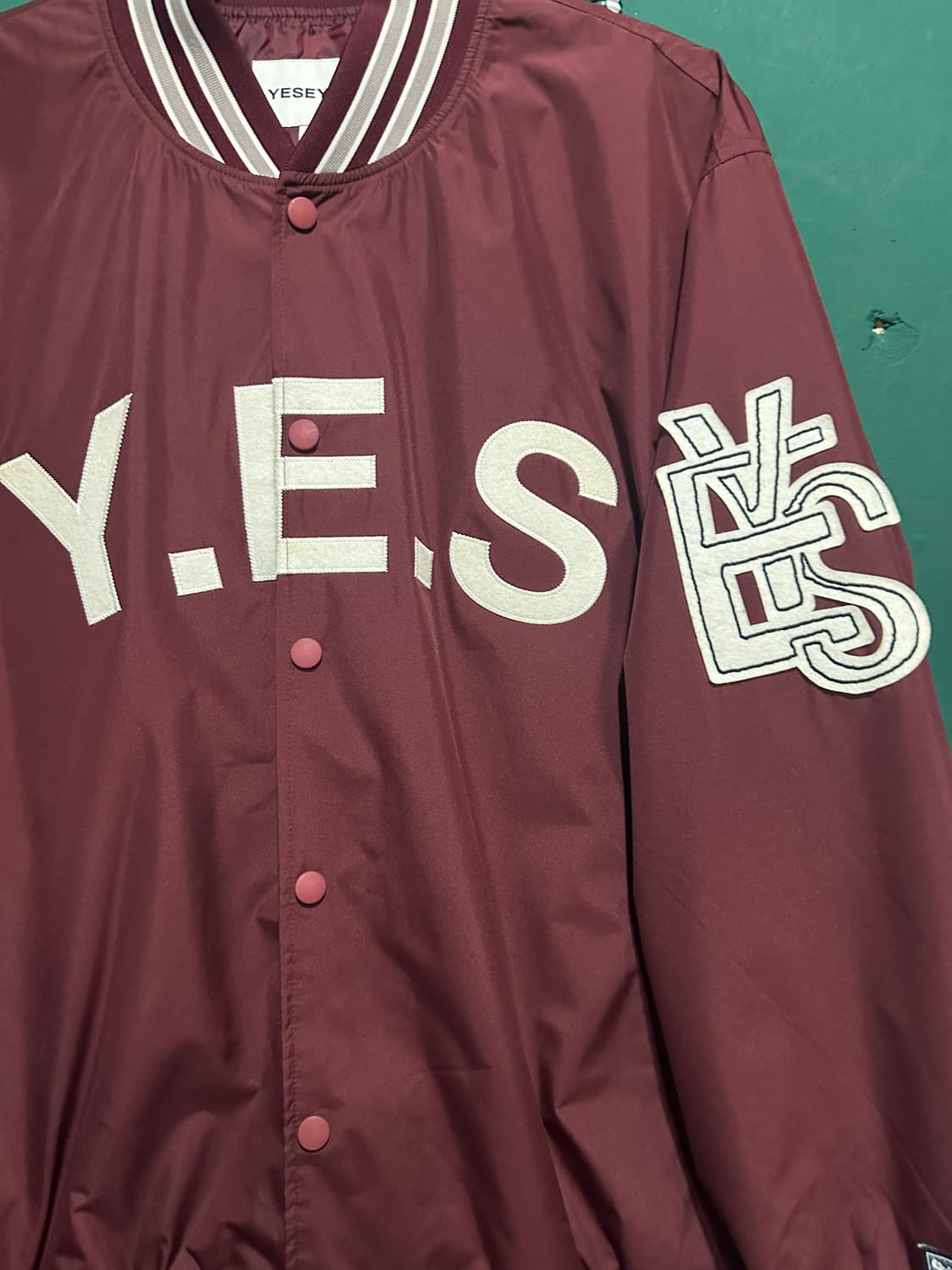 예스아이씨 바시티자켓 버건디105 상품이미지3