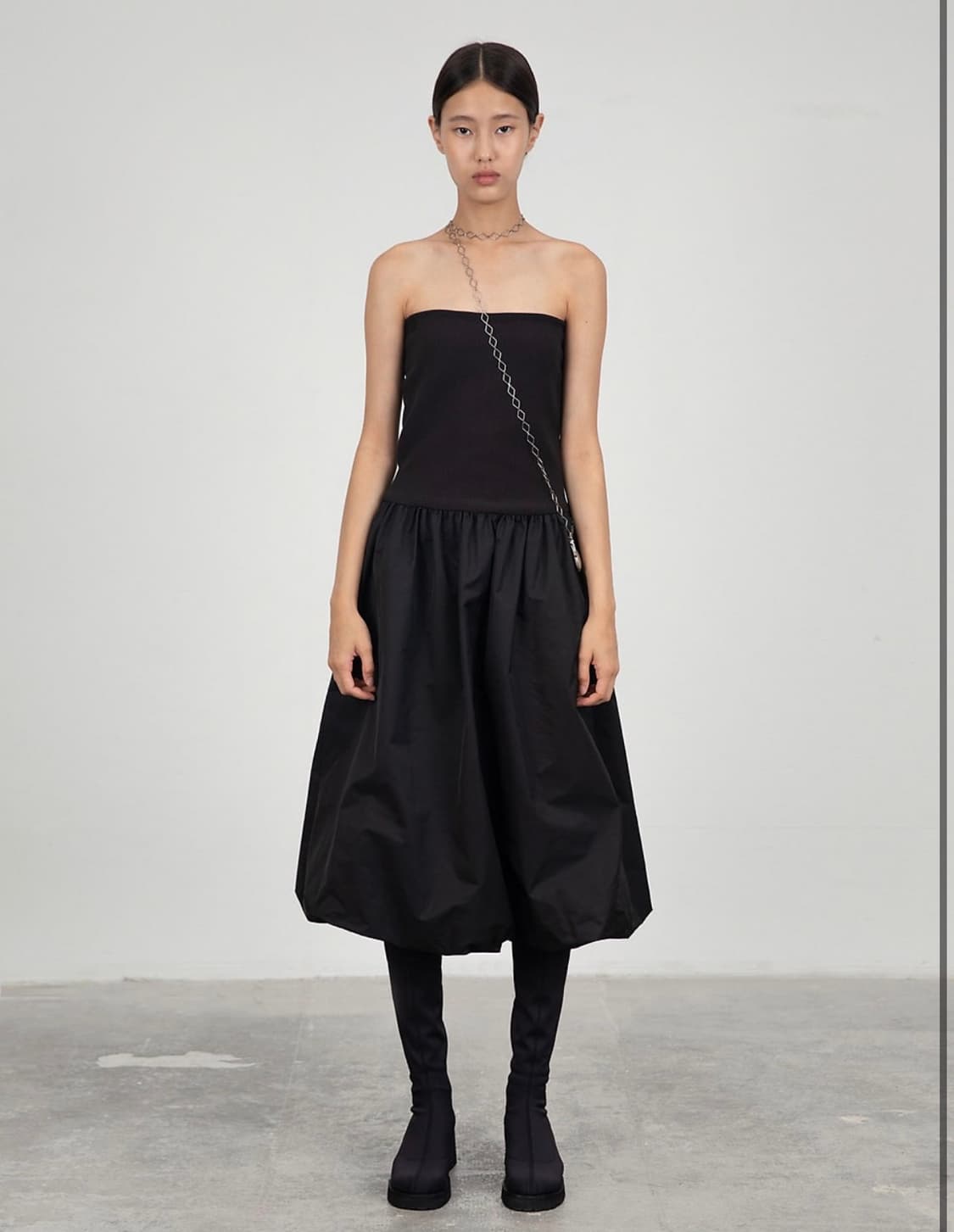 아모멘토 투웨이 밴딩 볼륨 스커트 1 블랙 상품이미지1