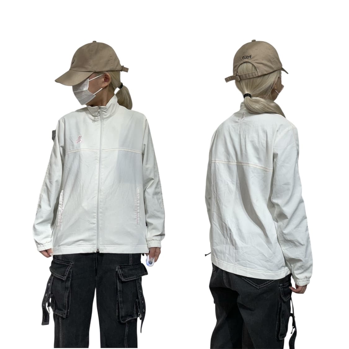 일본 빈티지 윌리엄 화이트 오버핏 트랙탑 져지 M 상품이미지1