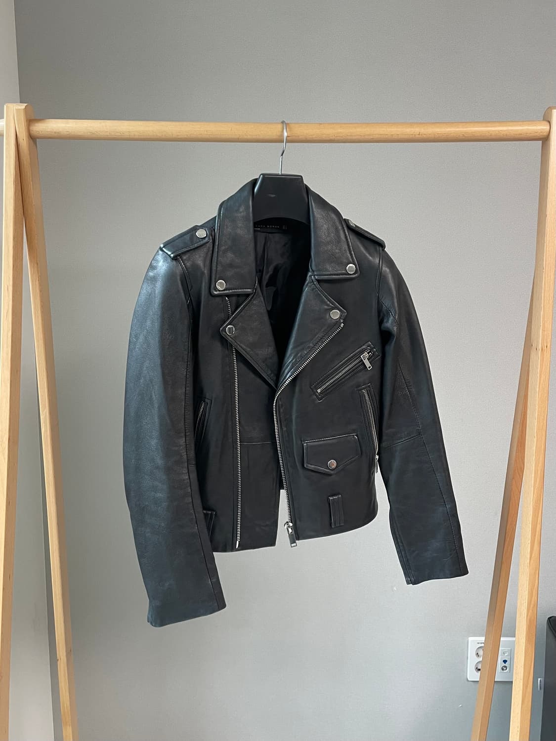 ZARA WOMAN 리얼 레더 라이더 자켓 상품이미지1