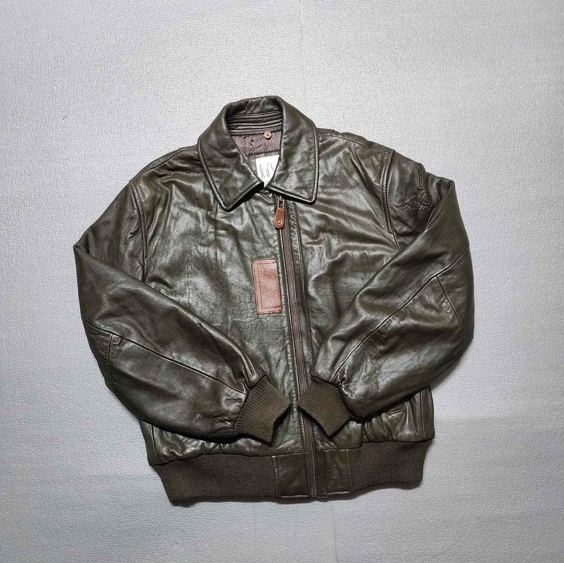 90's 빈티지 까슈 양가죽 항공 점퍼 자켓 공용 상품이미지8