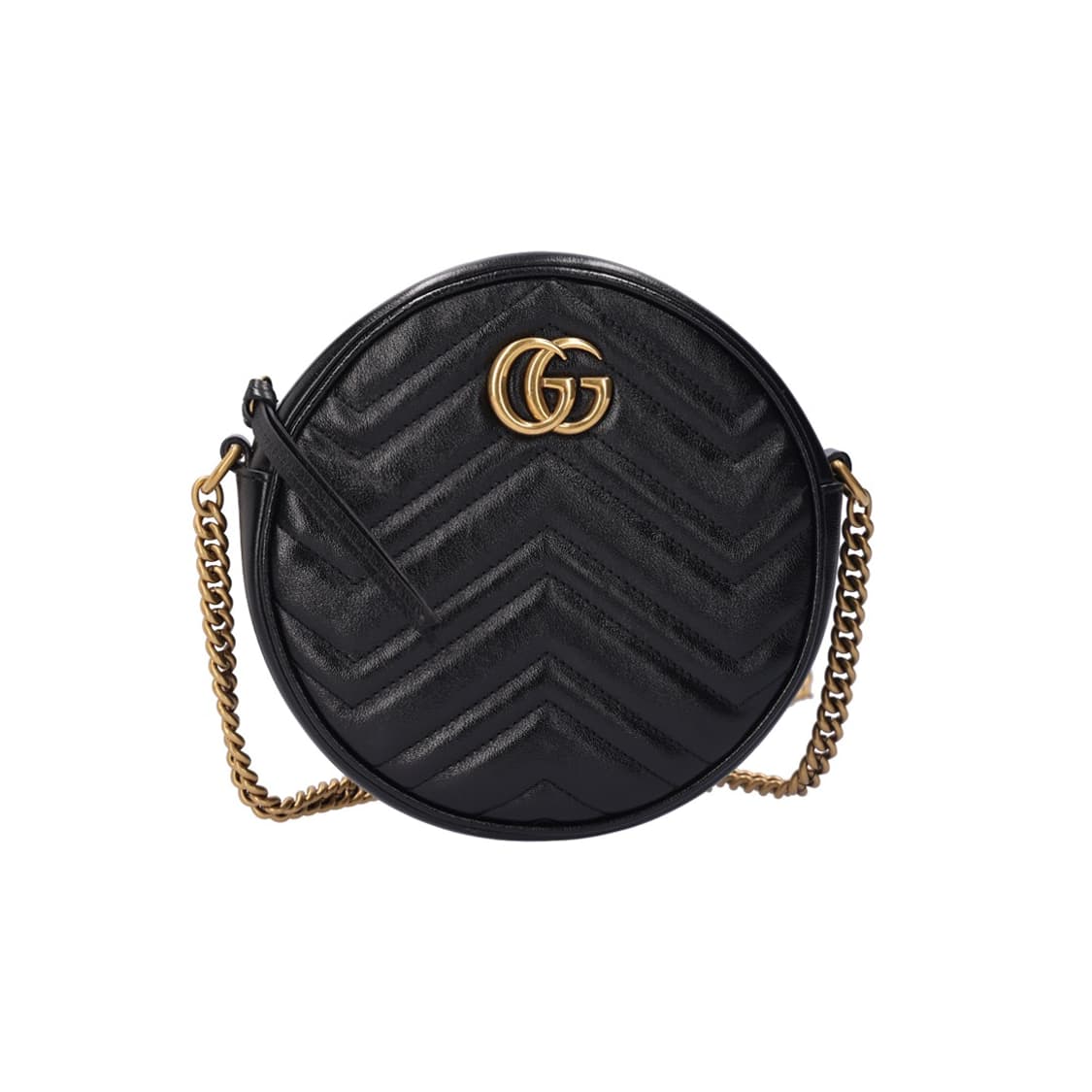 구찌 550154 GG 마몽 미니 라운드 숄더백 블랙 & 골드 상품이미지10