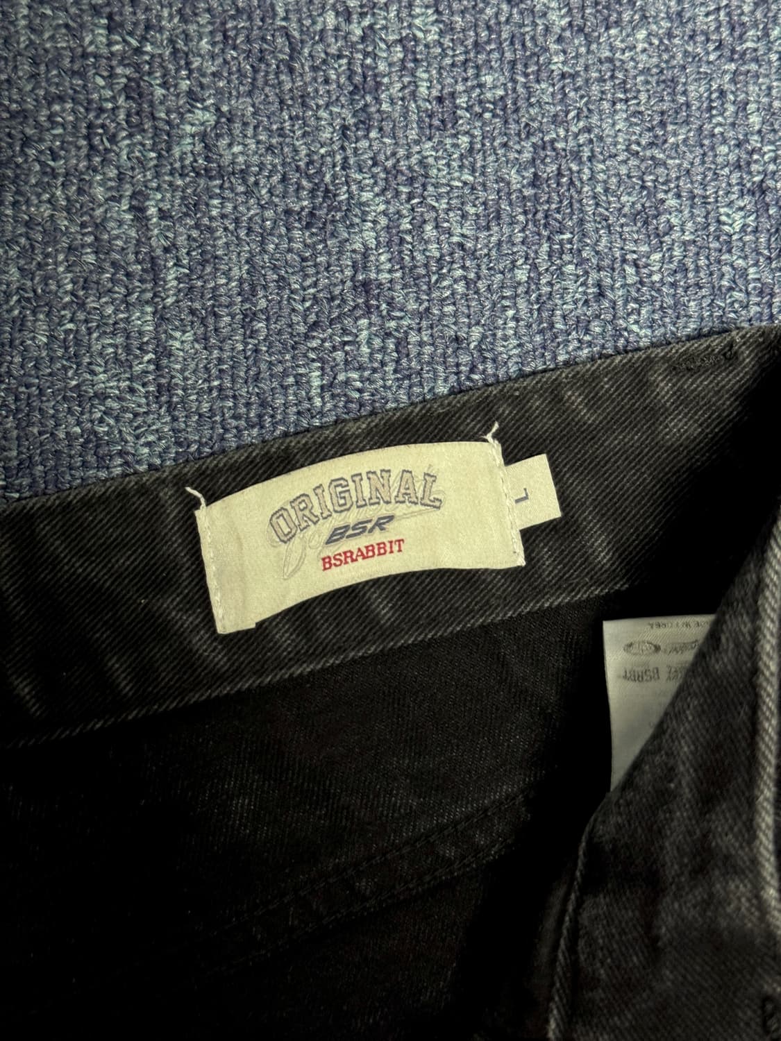 [L] 비에스래빗 카펜터 루즈핏 데님 팬츠 블랙 상품이미지3