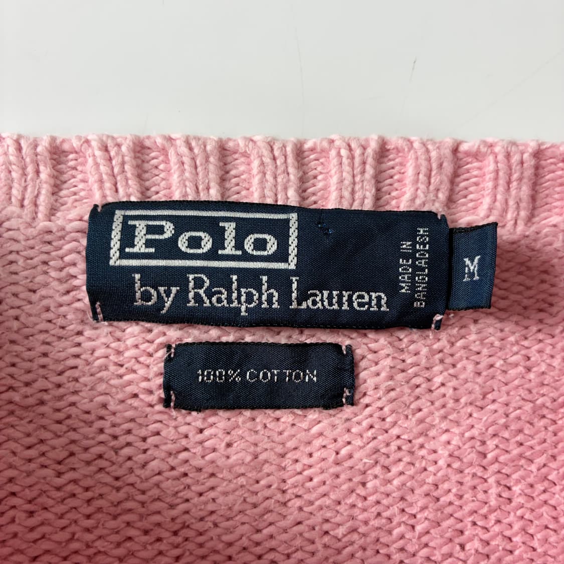 Polo  폴로 랄프로렌 자수 코튼 라이트핑크 라운드 니트  상품이미지3