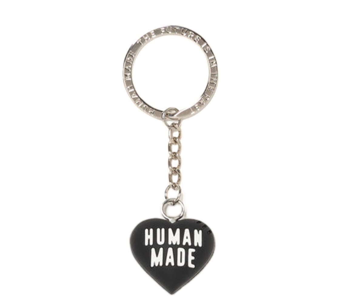 새제품) 휴먼 메이드 하트 러버 키체인 키링 블랙 열쇠고리 상품이미지1