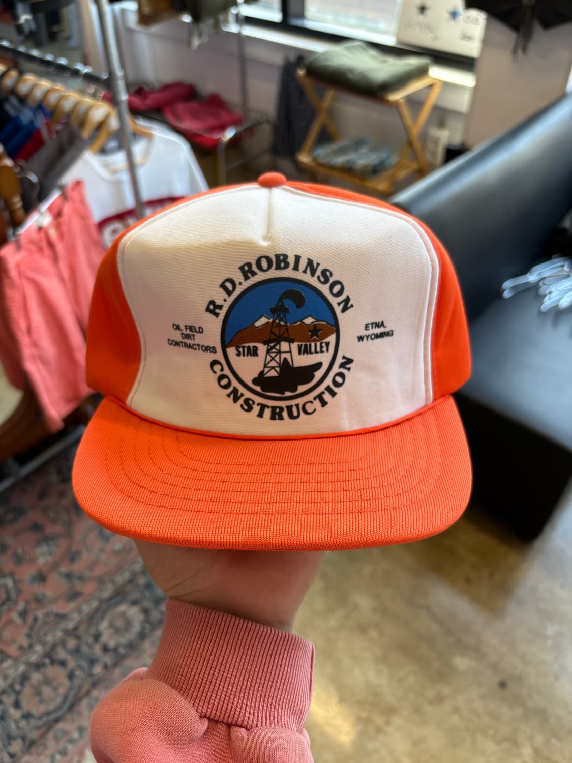80s R.D. 로빈슨 건설 회사 홍보용 트러커캡 데드스탁 상품이미지1