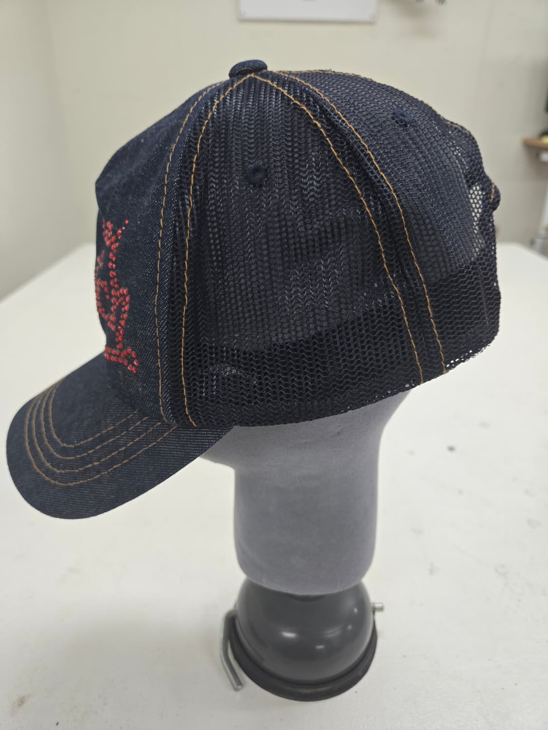 본더치 데님 볼캡 큐빅 장식 모자 상품이미지2