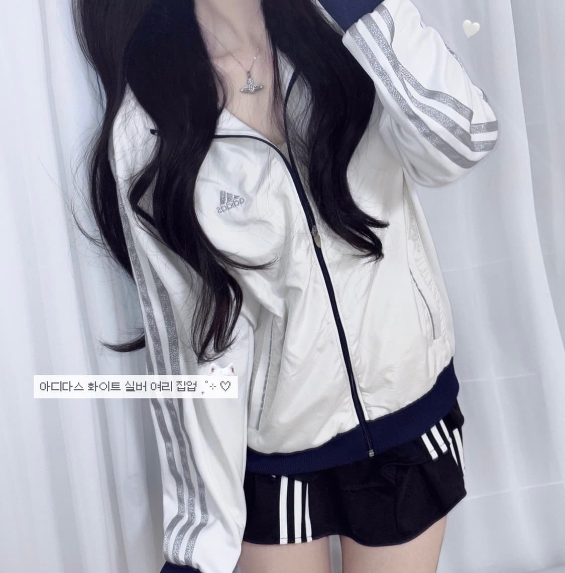 🐰아디다스 화이트 글리터실버 공주 점퍼🪽 상품이미지2