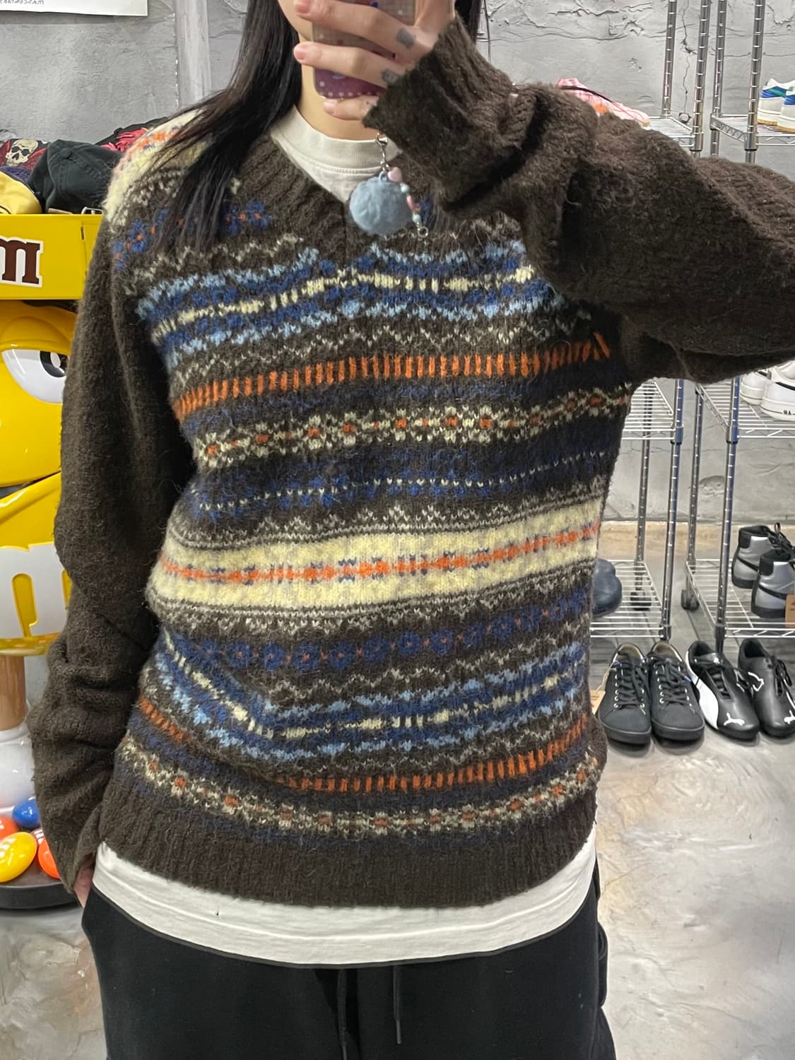 빔즈 하트 페어아일 브이 닉 니트 상품이미지9