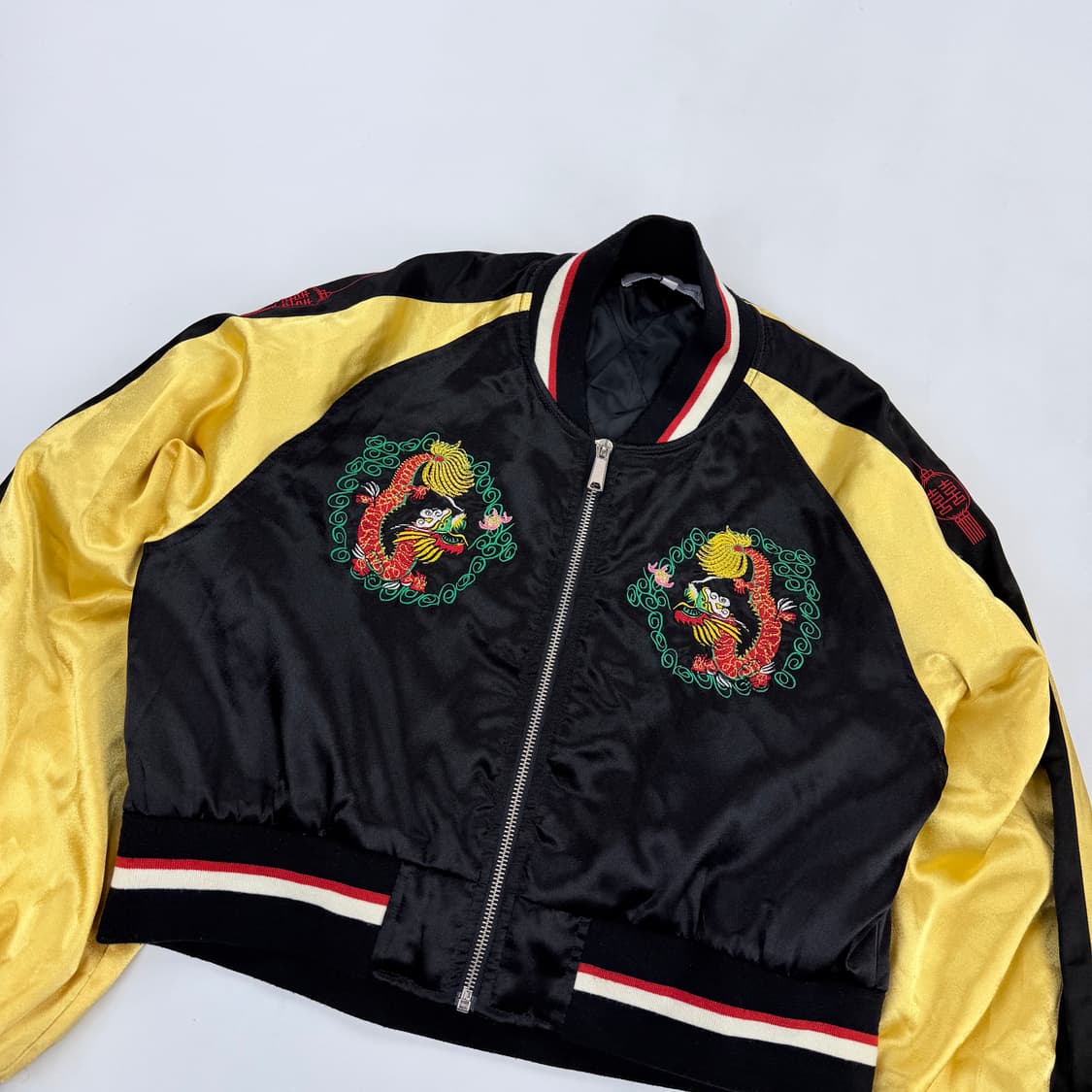 일본 빈티지 크롭 자수 스카쟌 상품이미지2