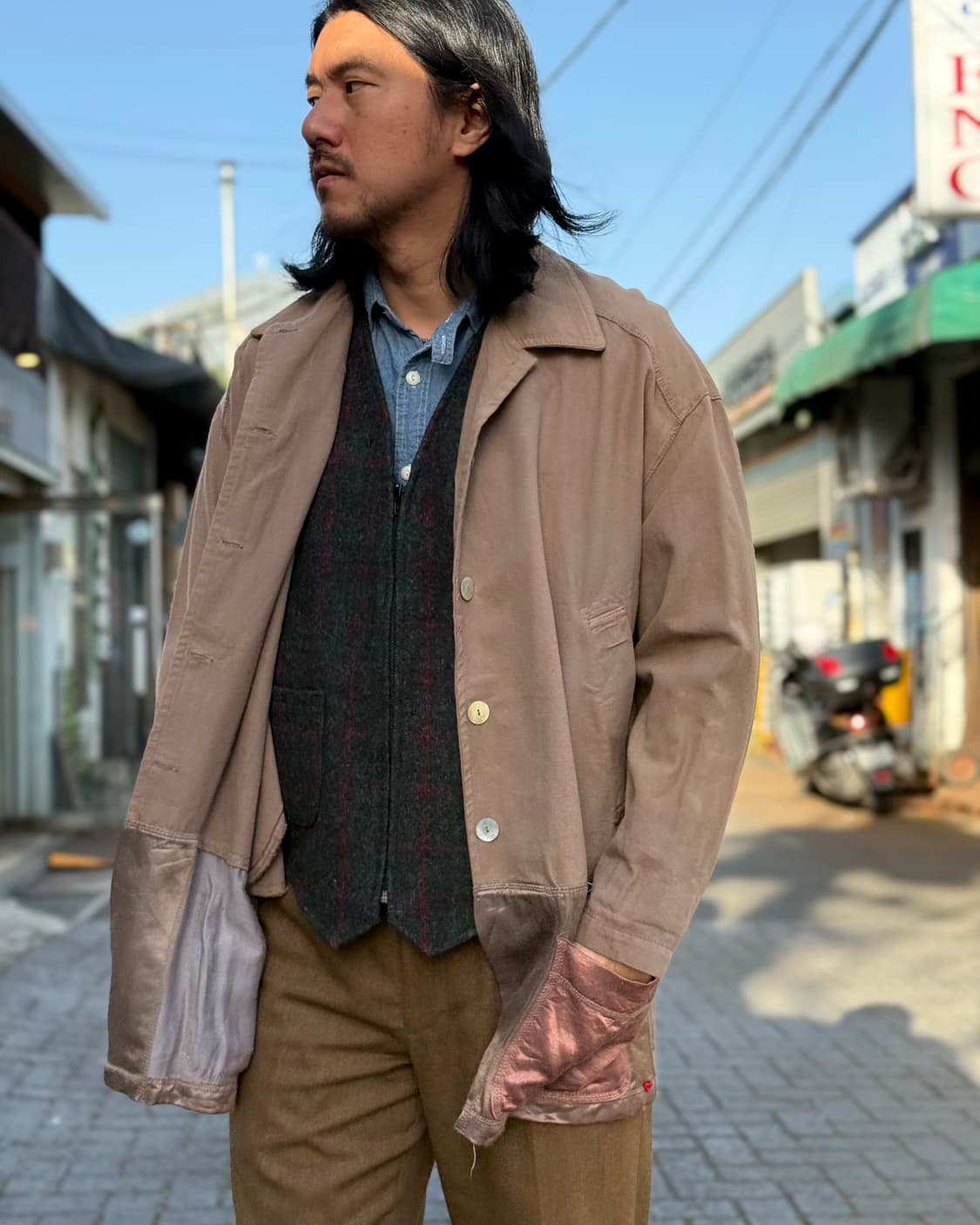 00‘s 히든 하트 실크 패널 초어 자켓 M 상품이미지7