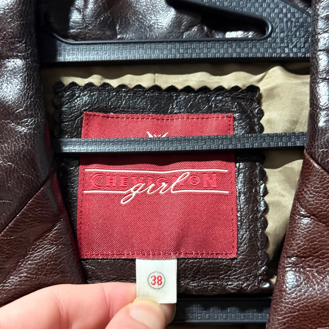 쉐비뇽 100% 쉽스킨 왁스코팅 유광 양가죽 싱글 블레이저 자켓 상품이미지5