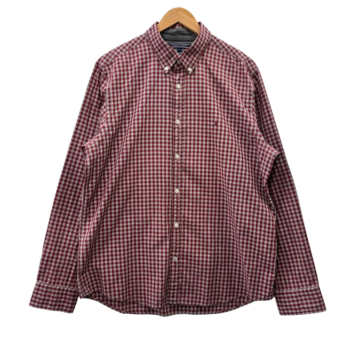 타미힐피거 슬림 핏 깅엄 체크 셔츠 상품이미지1