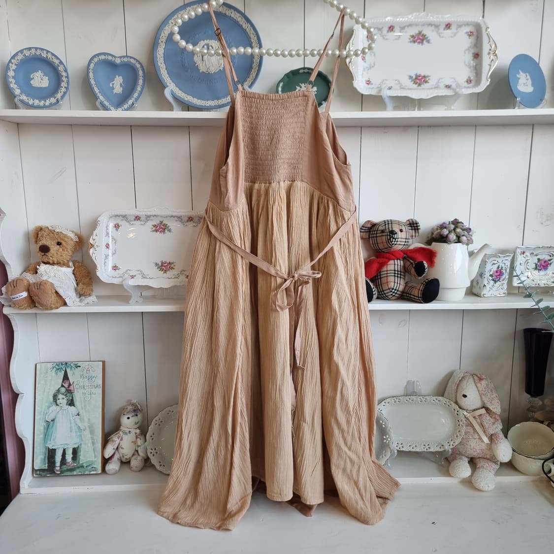 Crisp(크리스프) 내추럴 레이스 레이어드 원피스 상품이미지6