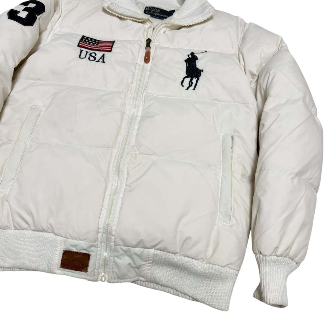 폴로 랄프로렌 빅포니 성조기 패딩 화이트 상품이미지4