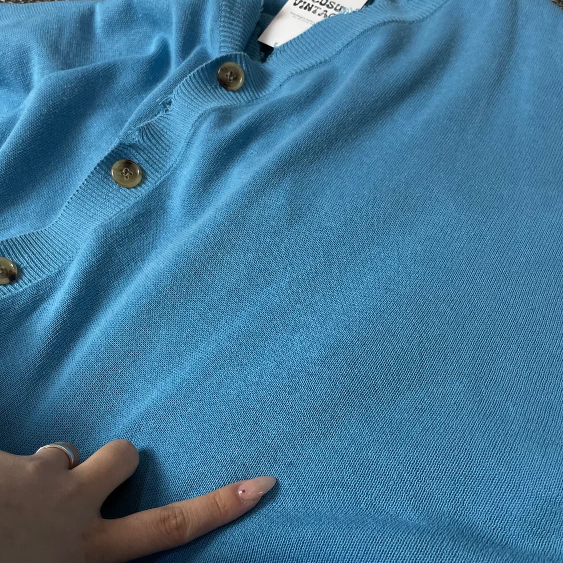 인스턴트펑크 블루 브이넥 가디건 상품이미지6