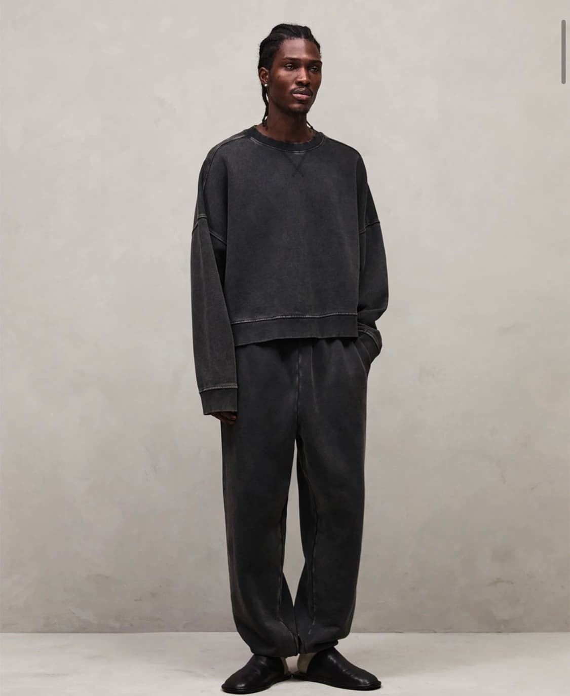 엔타이어 스튜디오 스웨트팬츠 워시드 블랙 상품이미지1