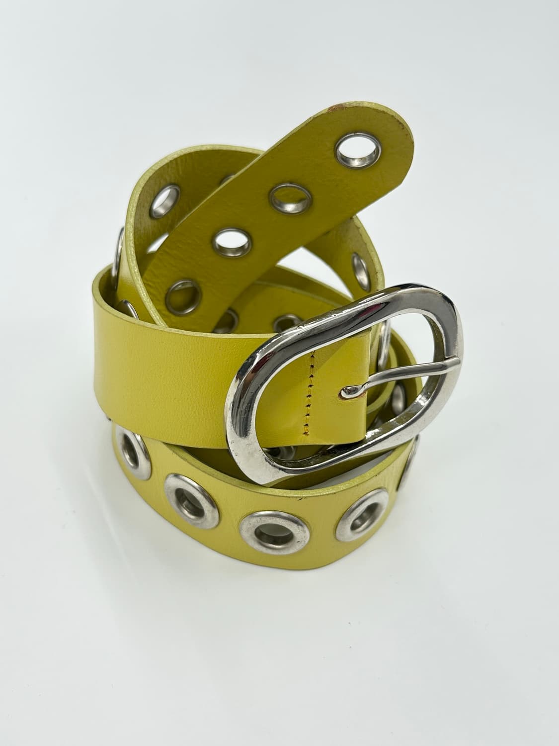 VIntage eyelet mustard belt 상품이미지4