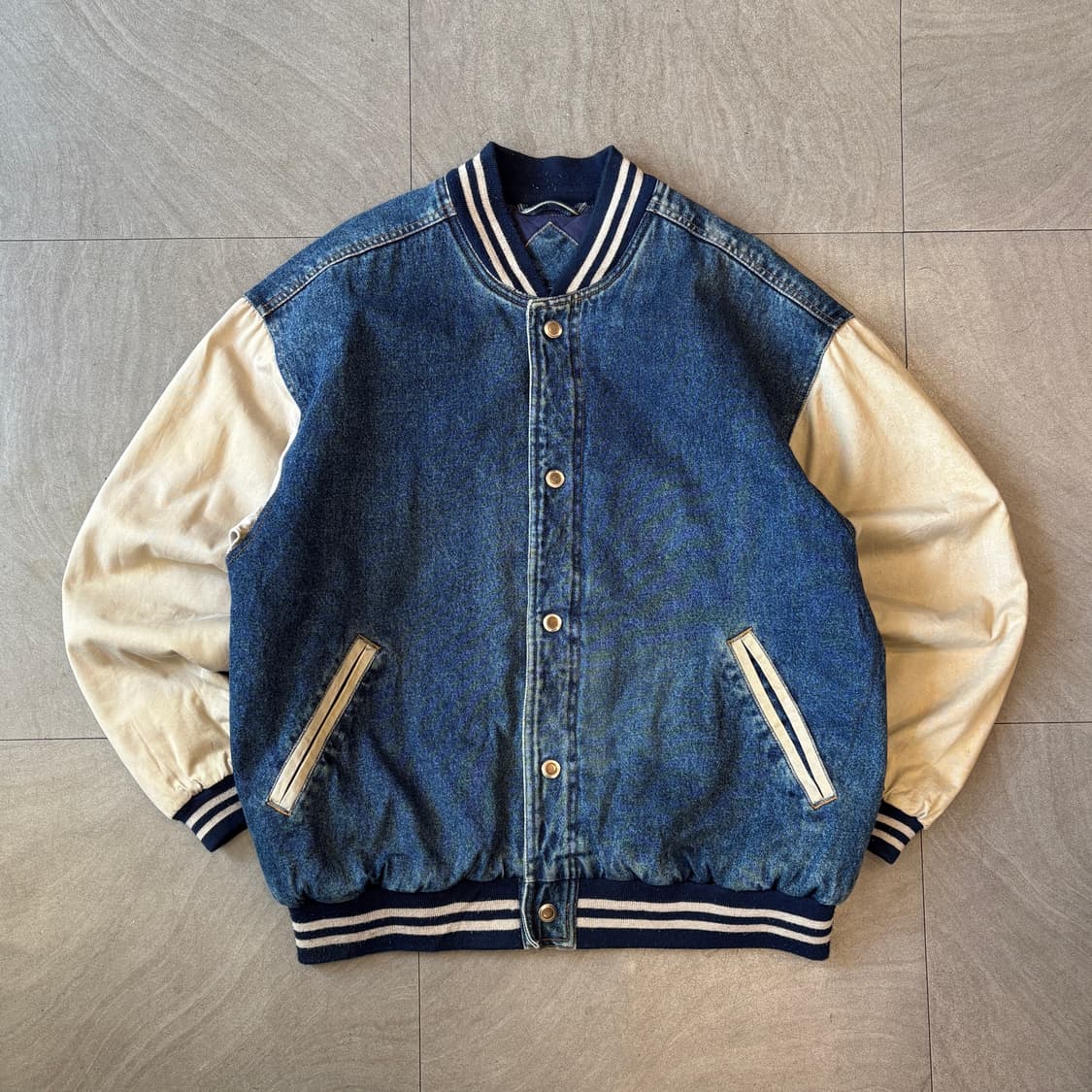 빈티지 데님 베이스볼 자켓 상품이미지1