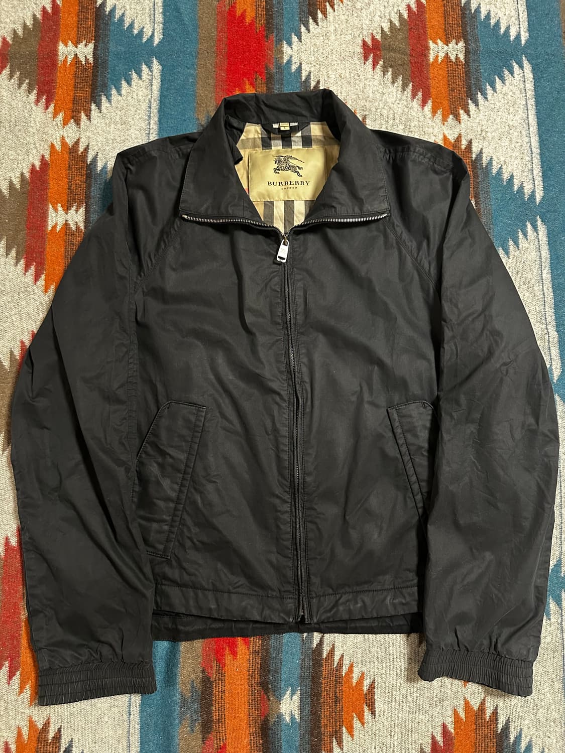 버버리 하이넥 미니멀 블루종 상품이미지3