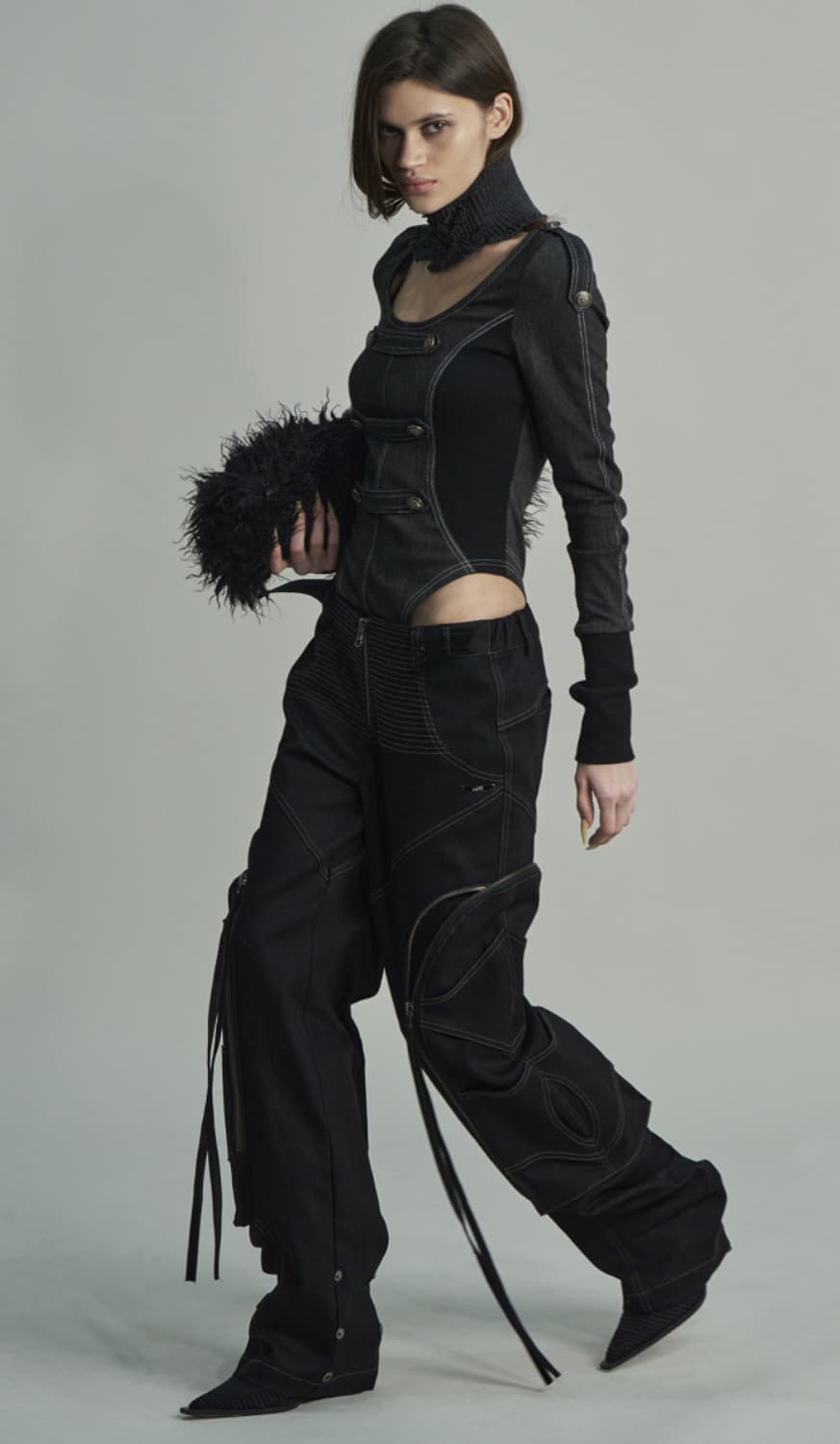 키묘 아머바 하이 레그 컷 탑 상품이미지5