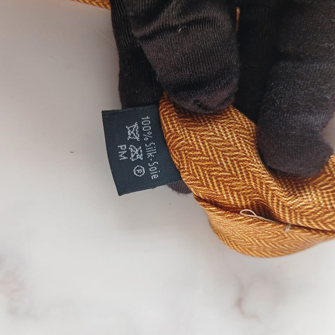 던힐 실크 브라운 헤링본 넥타이 9.7cm A+등급 A19679 상품이미지9