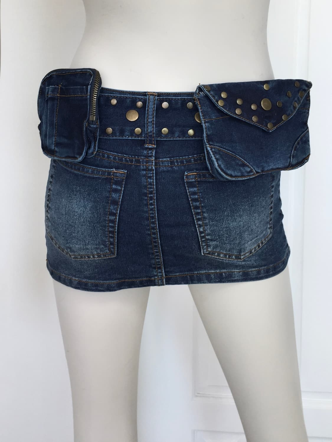Studded Belt denim Mini Skirt 상품이미지5
